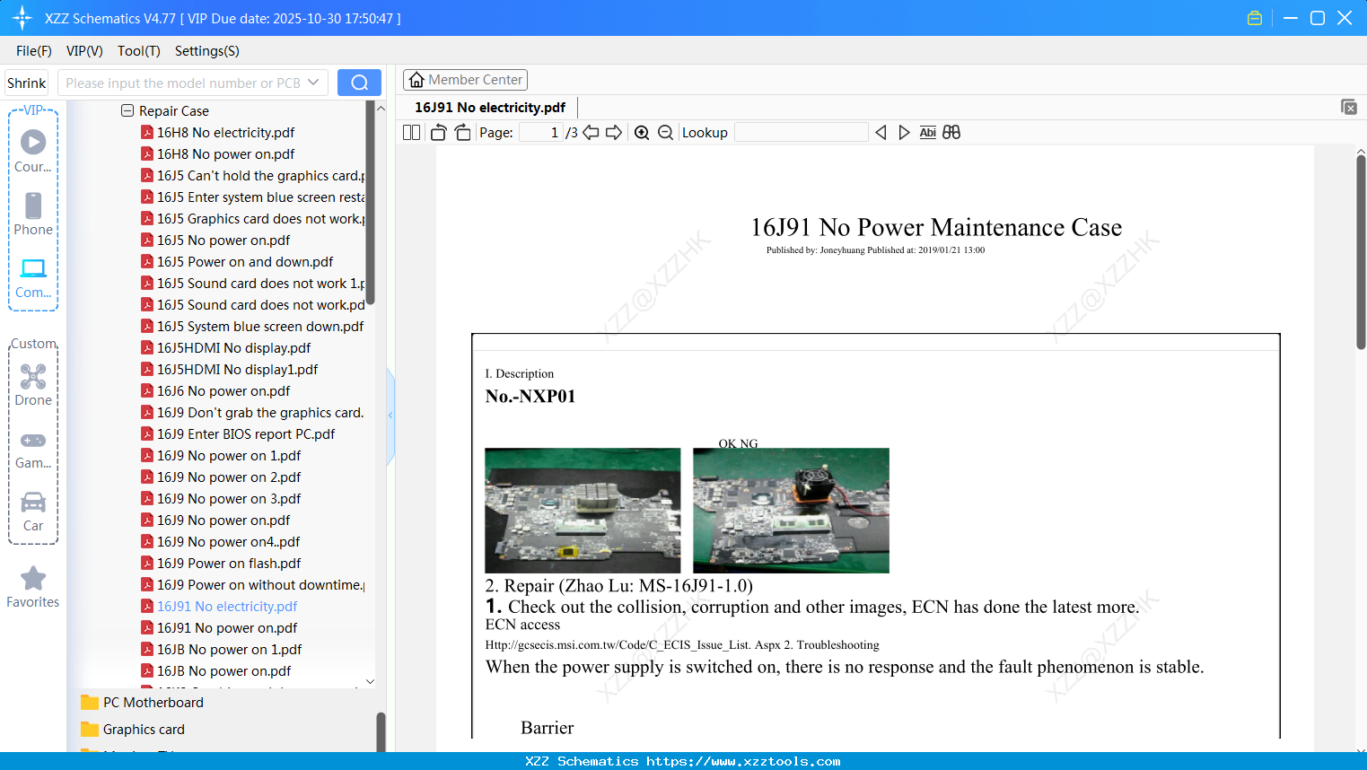 Laptop MSI 16J91 No Electricity